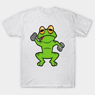 Frog at shoulder training with Dumbbells T-Shirt